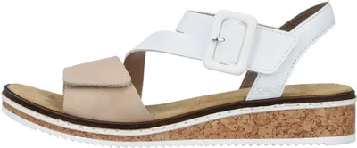 Produktbild von Rieker Damen Sandale Keilsandalette Klettverschluss V3660, Größe:38 EU, Farbe:Beige