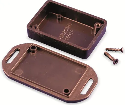 Produktbild von HAMMOND Kunststoff-Gehäuse 1551FFLBK, ABS, schwarz, IP54, 50x35x15 mm