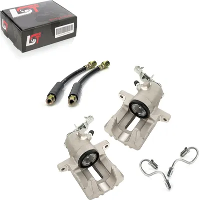 Produktbild von 2x Bremssattel + Bremsschläuche + Bremsrohr hinten für AUDI A3 SEAT TOLEDO VW