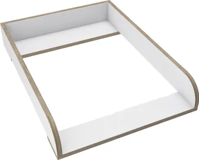 Produktbild von regalik Wickelaufsatz für Malm von IKEA, Wickeltischaufsatz für 48 cm Kommoden, Abnehmbar Wickelkommode aufsatz, Abgerundeten Frontplatten, Weiß Superholz, 72cm x 54cm
