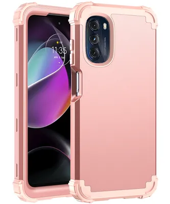Immagine prodotto di Custodia per Motorola Moto G 5G 2022 Hybrid 3in1 PC e TPU antiurto, custodia resistente Oro rosa