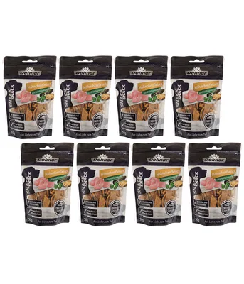 Produktbild von Dehner Premium Hundesnack, Leckerli glutenfrei, Kausnack für Hunde, Lebensmittelqualität, Hähnchenstreifen, 8 x 50 g (400 g)
