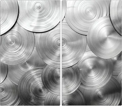 Produktbild von Spritzschutz Herdabdeckplatte Schneidebrett aus Glas Metallische Scheiben 2-Teilig (60x52cm)