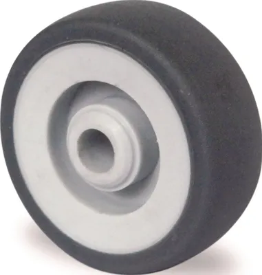 Immagine prodotto di Ruota di ricambio - 50 mm, portata 50 kg, TPE grigio, perno da 6 mm, lunghezza mozzo 22 mm