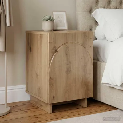Imagen del producto de vidaXL Mesita de noche de estilo artesanal, roble, 33,5 x 34,5 x 50 cm, material de madera