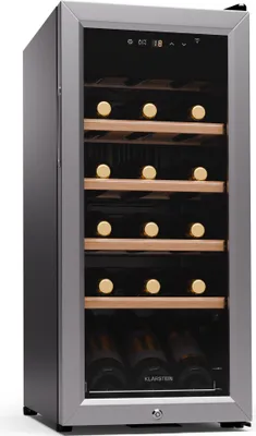 Produktbild von Klarstein Weinkühlschrank,1 Zone Getränkekühlschrank, Leiser Indoor/Outdoor Kühlschrank, 50 Liter Flaschenkühlschrank Klein, Weinschrank für Getränke, Weinkühler für 18 Flaschen, 5-18°C