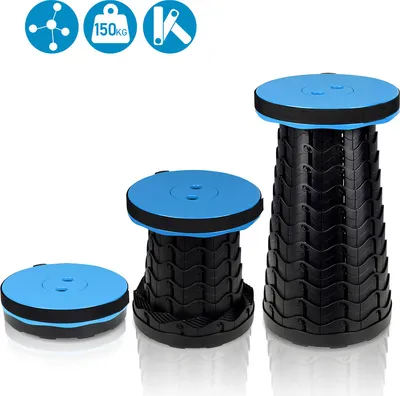 Produktbild von Jopassy Tragbarer Klappstuhl Hocker Faltbar Campingstuhl Klapphocker Teleskop Blau