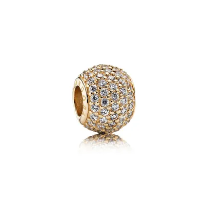 Produktbild von Pandora 750819CZ Charm Goldene Pavé-Kugel Gelbgold 14-K-Gold