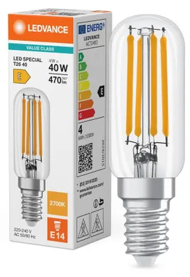 Productafbeelding van Ledvance LED Filament T25 Röhre 4W = 40W E14 klar 470lm warmweiß 2700K