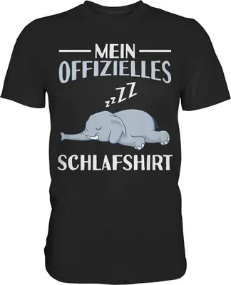 Produktbild von Offizielles Schlafshirt Nachthemd Schlafanzug Pyjama Elefant T-Shirt – Black / 4XL