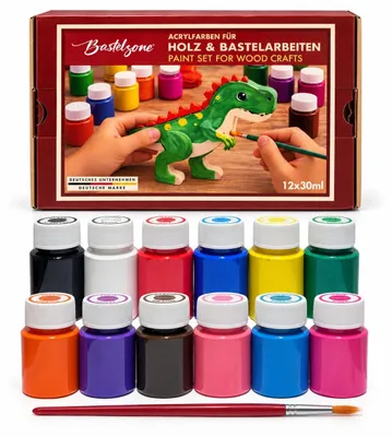 Immagine prodotto di Set di colori acrilici - 12 colori - 30 ml - Base acqua