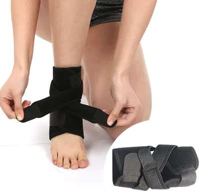 Produktbild von Fußbandage mit Verstärkung Sprunggelenkbandage Knöchelbandage verstellbare Fußgelenkbandage mit Klettverschluss