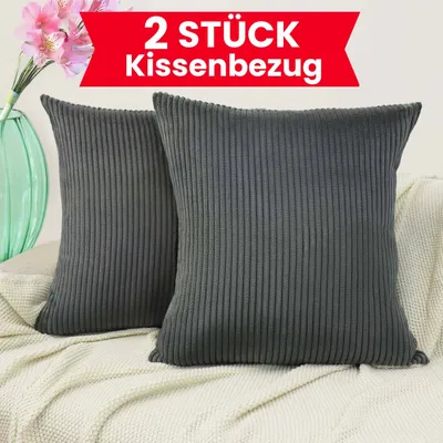 Produktbild von 2 Stück - 45x45 cm Kissenbezüge - 2er Set Kissenbezug - Kissenhüllen - Zierkissenbezüge für Sofakissen Dekokissen Kissen Zierkissen - Nebelklang