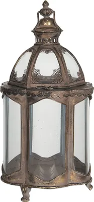 Produktbild von Clayre & Eef Laterne 27x27x53 cm Kupferfarbig Eisen Rund