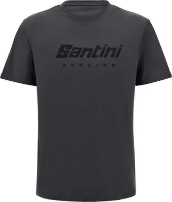 Imagen del producto de Camiseta de manga corta con el logo de Santini, color gris, talla S, para hombre y mujer