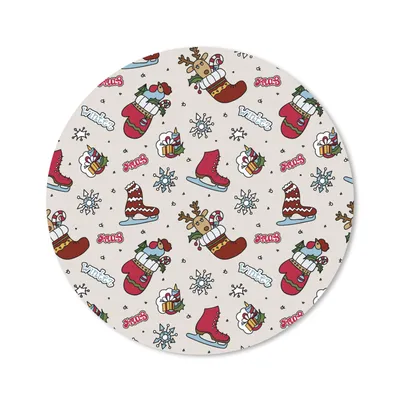 Produktbild von MuchoWow® Mauspad Mousepad Weihnachten - Schlittschuh - Weihnachtsgeschenk - Schnittmuster 30x30 cm - Mousepads - Maus Mat - Pad - Mausunterlage - Tischunterlage - Schreibtischmatten