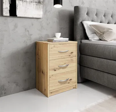 Produktbild von Nachtkommode >Bettine< in Artisan Eiche Nachbildung - 39x54x28cm (BxHxT)