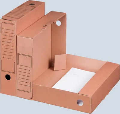 Produktbild von Archiv-Ablagebox braun Innenmaß: 252x70x317mm Außenmaß: 365x75x324mm