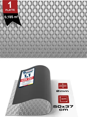 Produktbild von HASKYY Dämmmatte Alubutyl Platte Schalldämmung selbstklebend 370x500 mm 2mm Dicke