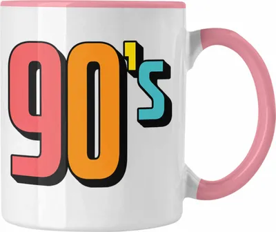 Produktbild von Trendation - 90er Jahre Tasse "90's" - Retro Geschenk für Nostalgiker (Rosa)