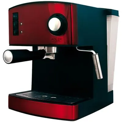 Obrázek produktu pro Adler AD 4404r, Espresso kávovar, 1,6 l, 850 W, Černá, Červená, Stříbrná