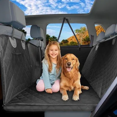 Image de Sièges de voiture imperméables pour chiens, universels, pour la banquette arrière