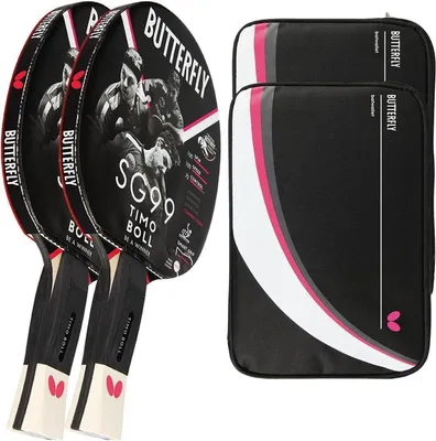 Produktbild von Butterfly 2x Timo Boll SG99 Tischtennisschläger + 2x Tischtennishülle Drive Case II