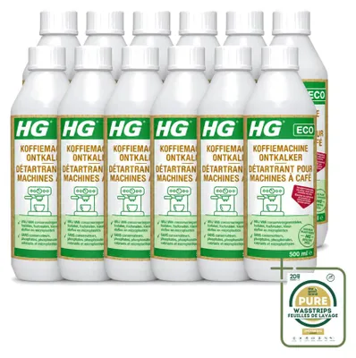 Produktbild von 12 x HG ECO Koffiemaschinen-Entkalker auf Zitronensäurebasis 500 ml - Vorratspackung - 12 Stücke