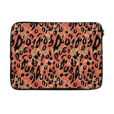 Produktbild von MuchoWow® Laptop Hülle 13 Zoll Pantherdruck - Muster - Rosa Laptoptasche - Laptophülle - Sleeve - Rundumschutz
