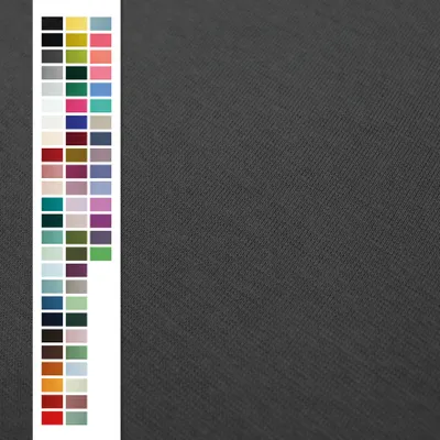 Produktbild von Bündchenstoff 95% Baumwolle 5% Elasthan – 275 g/m² - dehnbar für Kleidung, Meterware 25 cm-Schritte 002 Anthrazit