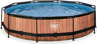 Produktbild von EXIT Wood Pool ø360x76cm mit Filterpumpe - braun
