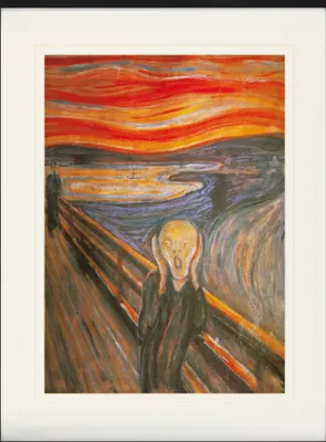 Obrázok produktu pre Edvard Munch Zarámovaný obraz s paspartou - Výkrik, 1893 (80 x 60 cm)