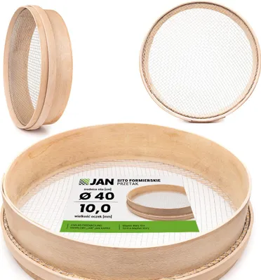 Obrázek produktu pro Dřevěné okrajové síto Stavební síto – 40 cm – velikost ok 10 mm – bukové dřevo – k stavebnímu sítu