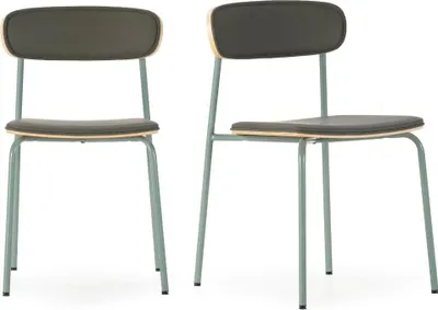 Immagine prodotto di Calicosy - Set di 2 sedie in Pelle finta con gambe in metallo H78 cm - AYA