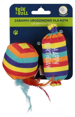 Obrázok produktu pre Pet Toy Textilné hračky pre mačky Narodeninová súprava 10 cm a 13 cm