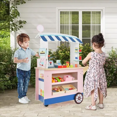 Produktbild von Holz-Foodtruck für Kinder mit 30 Zubehörteilen, ab 3 Jahren