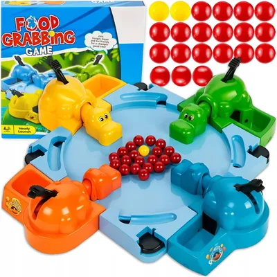Produktbild von Hungrige Nilpferde Geschicklichkeitsspiel für Kinder Familienspiel mit 4 Nilpferden und 20 Kugeln ab 3 Jahren