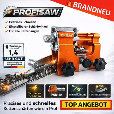 Produktbild von ProfiSaw™ Kettensäge Schärfgerät Kettenschärfer mit Winkelführung das Original!