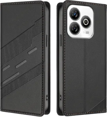 Immagine prodotto di Custodia per ZTE Blade V60 Smart, custodia a portafoglio in Finto cuoio con slot per schede e funzione stand Schwarz