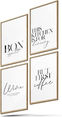 Image de Ensemble de posters pour la cuisine, format A4, avec des citations, idéal pour la cuisine et la salle à manger