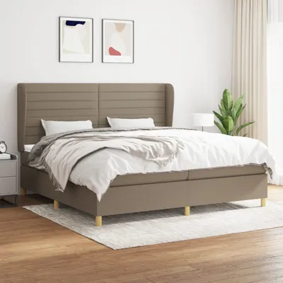 Produktbild von Cloris Designermöbel Boxspringbett mit Matratze Taupe 200x200 cm Stoff 2024 Neu
