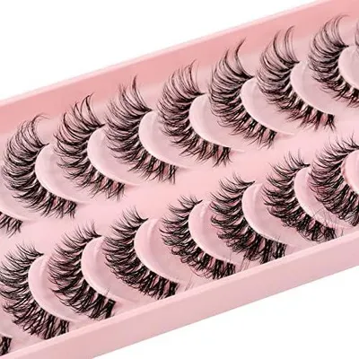 Produktbild von 3D-Kunstwimpern für einen natürlichen Look, handgemacht, flauschig, mit 10 Paar Streifenwimpern
