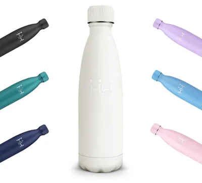 Produktbild von Edelstahl Trinkflasche 500ML, BPA-frei, auslaufsicher, doppelwandig, weiß