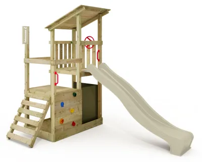 Produktbild von Kletterturm FATMOOSE FruityForest Fun, Rutsche salbeigrün, Plane olivgrün