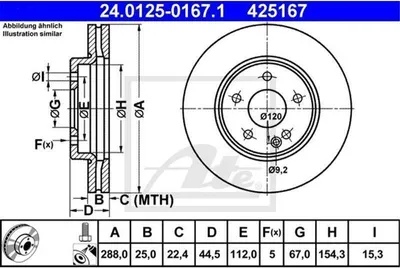 Image de Disque de frein ATE 24.0125-0167.1