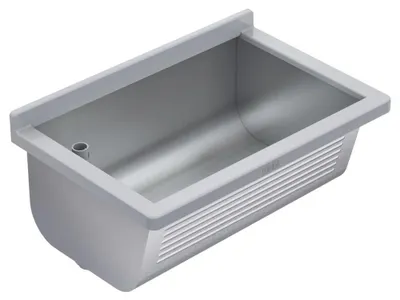 Image de KWC, cuve à encastrer SIRIUS, en acier inoxydable V2A, dimensions 700x328x460 mm, à fixer au mur, robinet de remplissage intégré, couleur gris, 1 pièce.