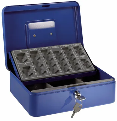Produktbild von Geldzählkassette Euro BxTxH 250x180x90mm blau Packung mit 16 Stück