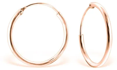 Productafbeelding van Grote Hoepel Oorbellen van 925 Sterling Zilver en Rose Goud