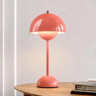 Produktbild von Kabellos Nachttischlampen,LED Tischlampe,Touch Dimmbare kuppelförmige Tischleuchte,3 Lichtfarben Pilzlampe,Schreibtischlampe,Dekotischlampe,Rosa