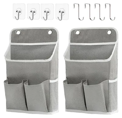 Productafbeelding van Organizer set, 2 stuks, grijs - Wandorganizer voor badkamer, slaapkamer en kantoor
